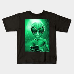 Alien Invasion Sci-fi Space Planet X Kids T-Shirt